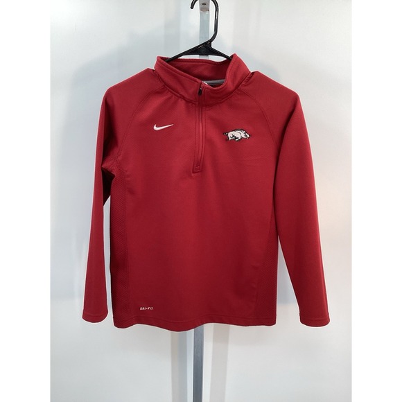 Boys Nike Arkansas Razorbacks Long Sleeve 1/4 Zip Pullover - Medium - Picture 2 of 6